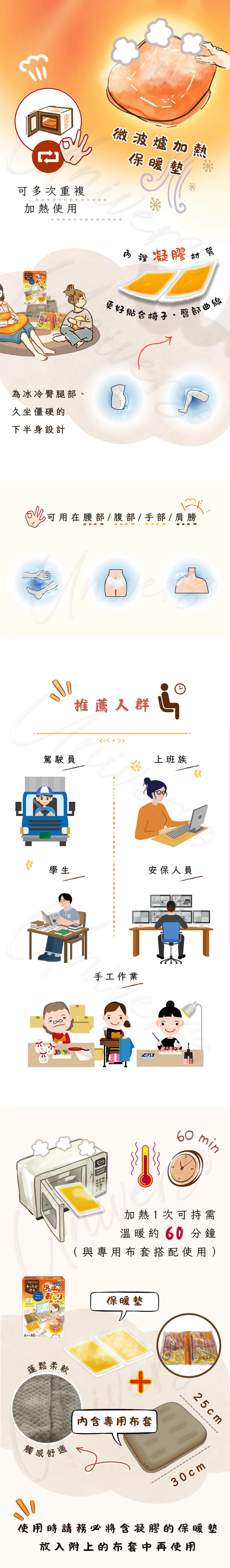 4902407330536_日本白元微波爐加熱保暖袋暖臀坐墊暖暖包-Microwave-Heating-Pad-universomart宇碩協銷有限公司版權所有