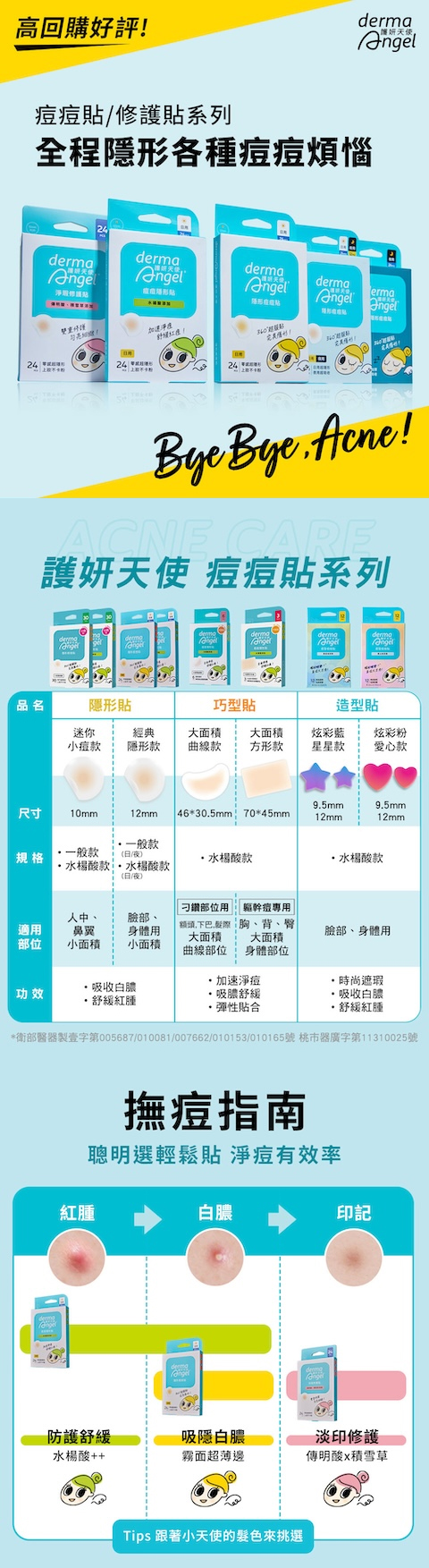 全系列護妍天使痘痘貼-DermaAngel-acne-patch-原廠授權圖universomart宇碩協銷