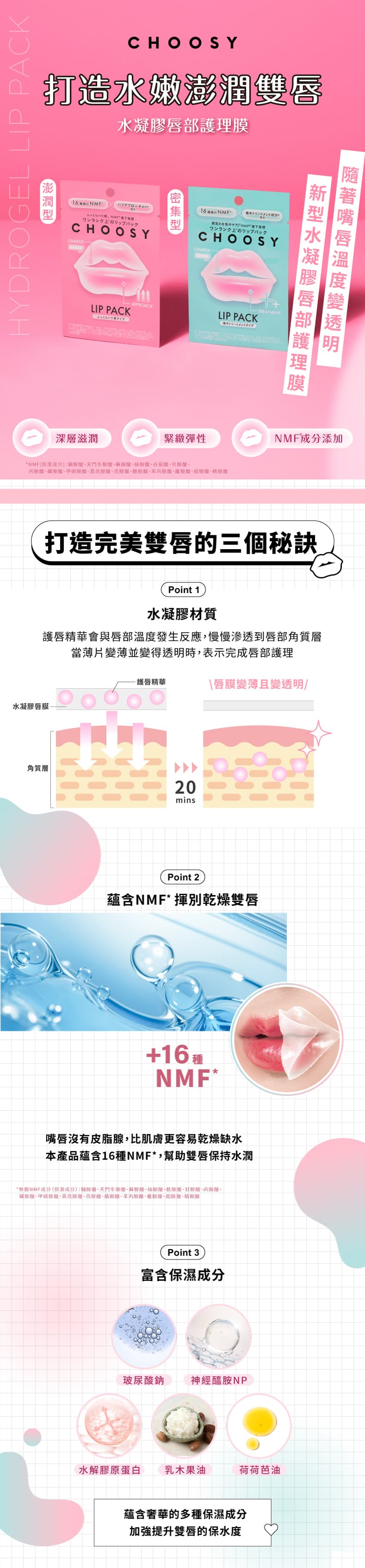 1_CHOOSY水凝膠唇膜Hydrogel-Lip-Mask_原廠Sunsmile-Inc.授權素材universomart宇碩協銷有限公司