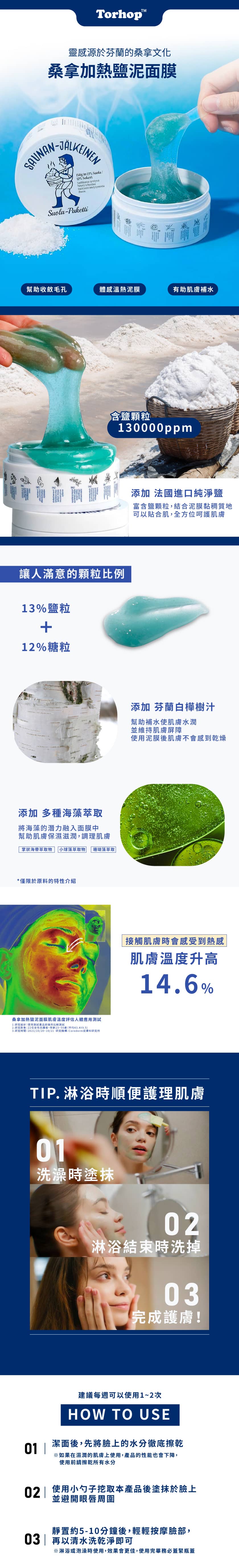 Torhop桑拿加熱鹽泥面膜-Saunan-Heating-Salt-Mask-原廠授權素材universomart宇碩協銷有限公司