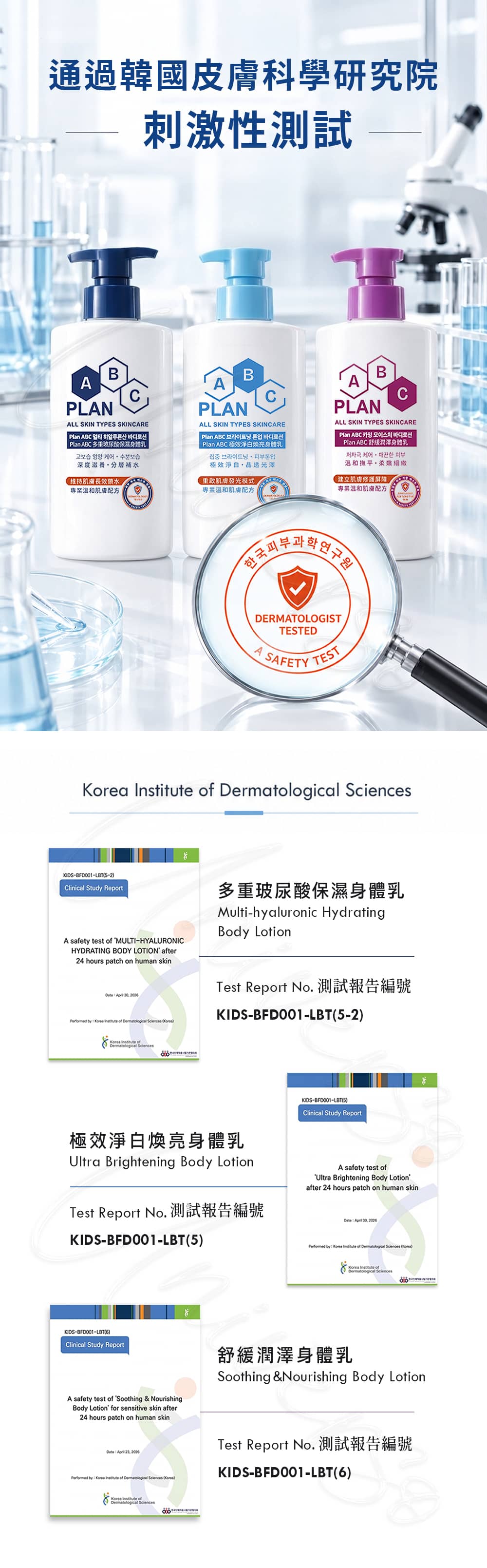韓國皮膚科學研究院真實刺激性測試報告-plan-abc-美白-舒緩-保濕-身體乳液-body-lotion-universomart-宇碩協銷有限公司版權所有